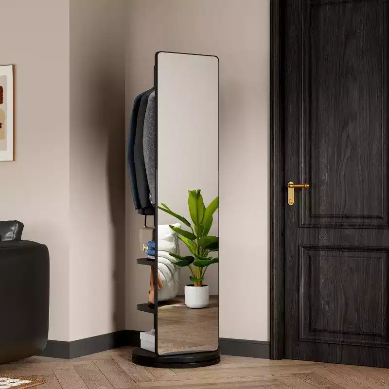 69x16 Full Length Mirror,Vanity Mirror with Hook Storage Rack Coat Rack for Bedroom,Living Room,Cloakroom