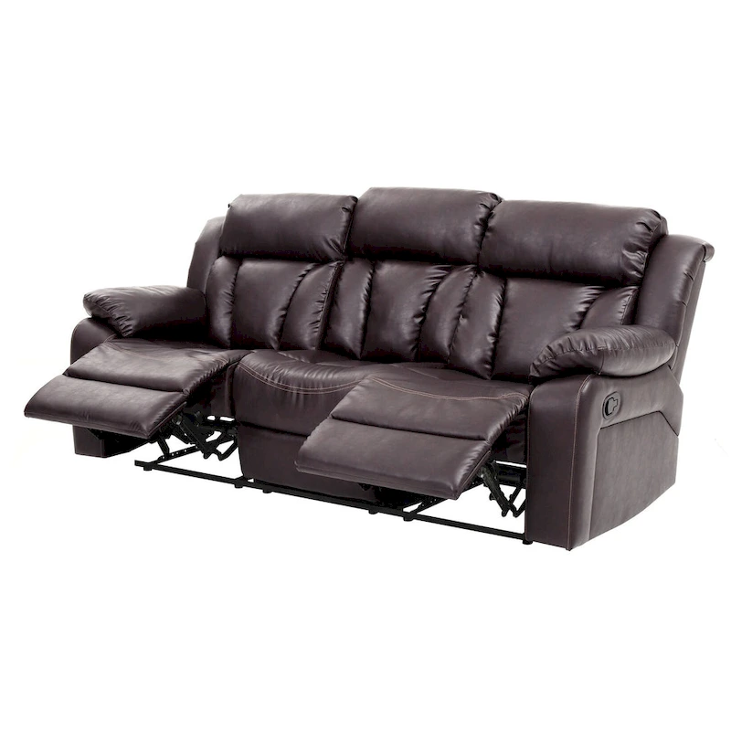 Daria 85 in. W Flared Arm Faux Leather Straight Reclining Sofa - 37L x 85W x 41H