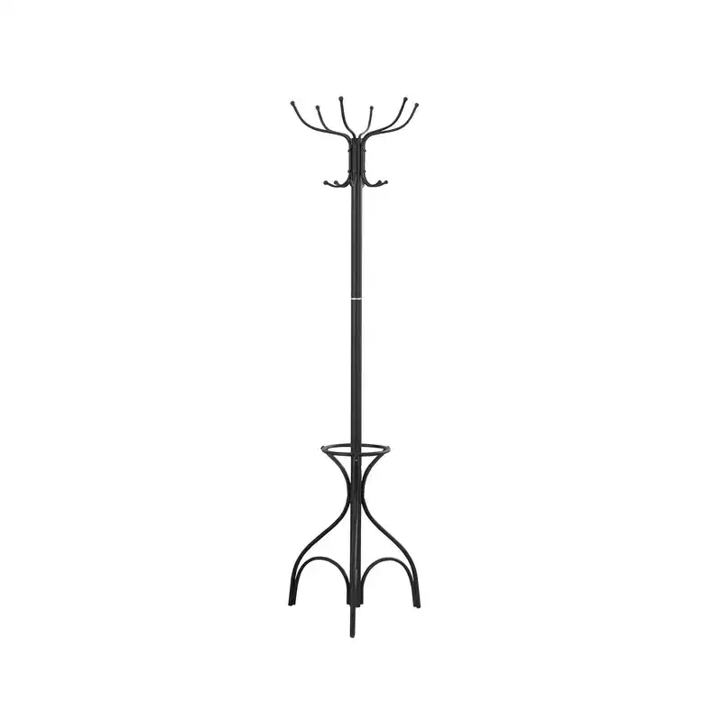 70 Metal Coat Rack 12 Hooks with Umbrella Holder Hall Tree