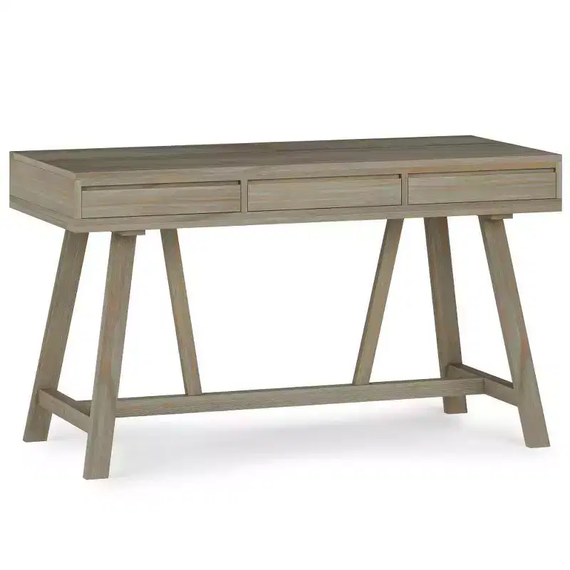 Atkins Flip Up Desk Distressed Gray - Wyndenhall