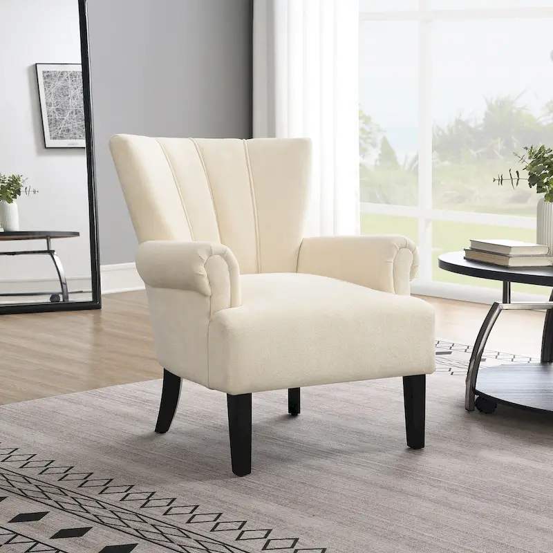29 Upholstered Arm Chair with High-Density Foam and Channel Back