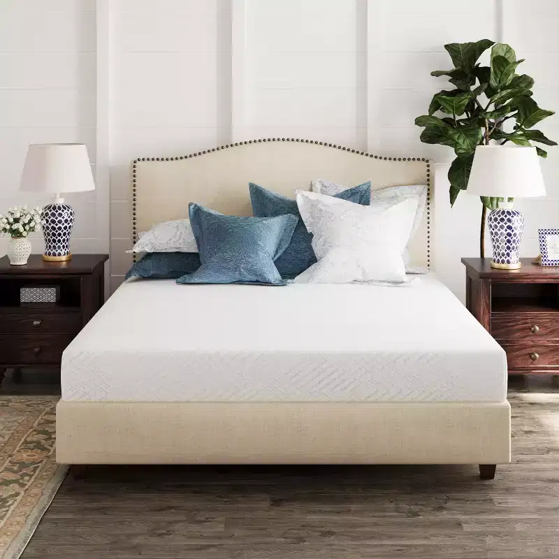 White 8 Medium Gel Green Tea  Memory Foam Mattress