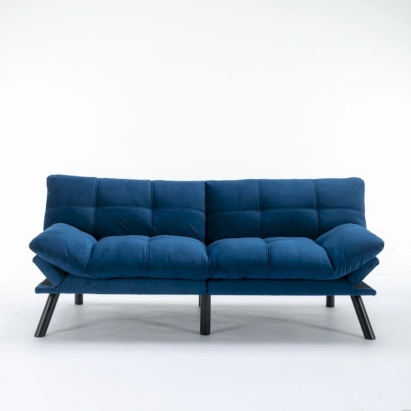 Navy Blue 70.87 Convertible Folding Sofa Bed with Adjustable Armrests