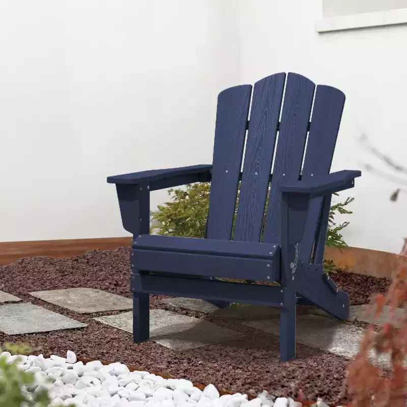 Hyleory Folding Adirondack Chair Outdoor, HDPE Patio Accent Chair