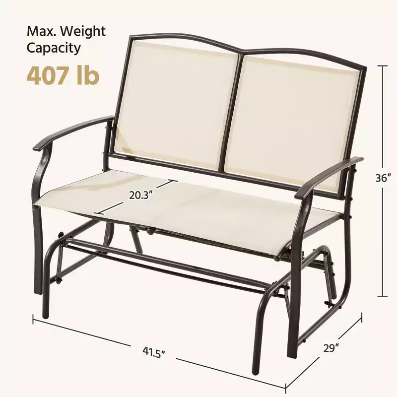 Yaheetech Patio Swing Glider Bench with Steel Frame