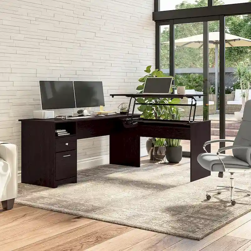 72W 3-position L-shaped Sit to Stand Desk