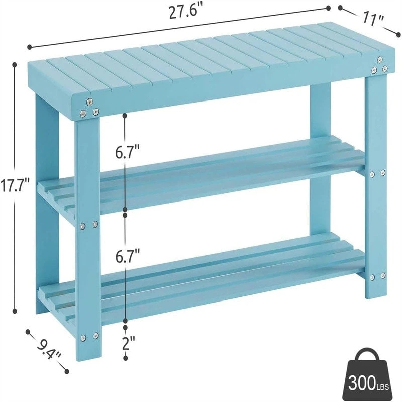 3-Tier Shoe Rack Bench - 11D x 27.6W x 17.7H