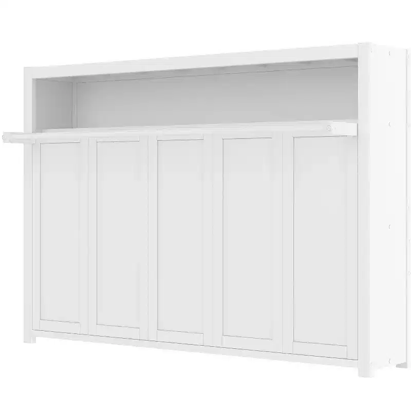 Bellemave Twin Murphy Bed with Shelves and Foldable,Metal Wall Murphy Bed Frame with Space-Saving Design