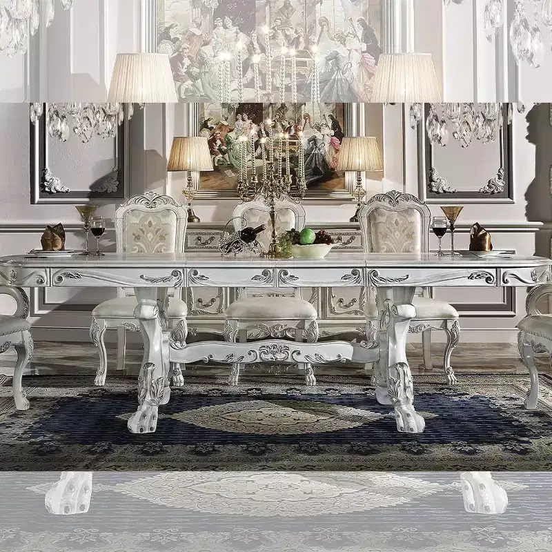 Dresden Dining Table Bone White Finish - Acme Furniture