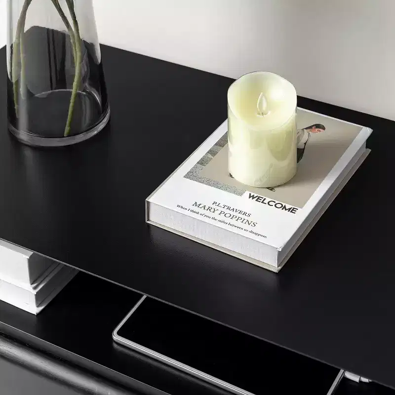 Margery Mid-century Modern 2 - Drawer end table with Built-In Outlets and Cable Management and Open Shelf | HULALA HOME