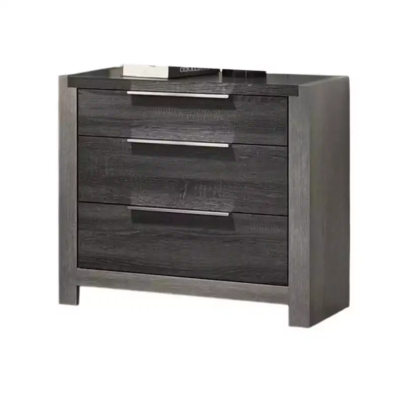 Nightstand, 30 Inch, 5 Storage Drawers with Metal Handles