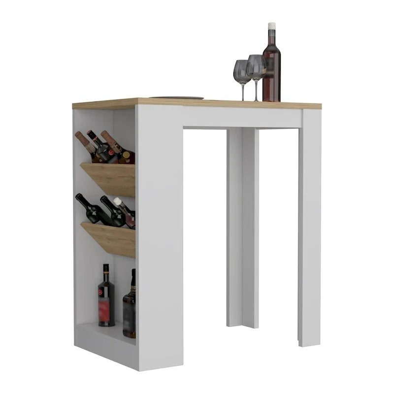 Kitchen Island , Three Shelves, Black Wengue / Light Oak Finish