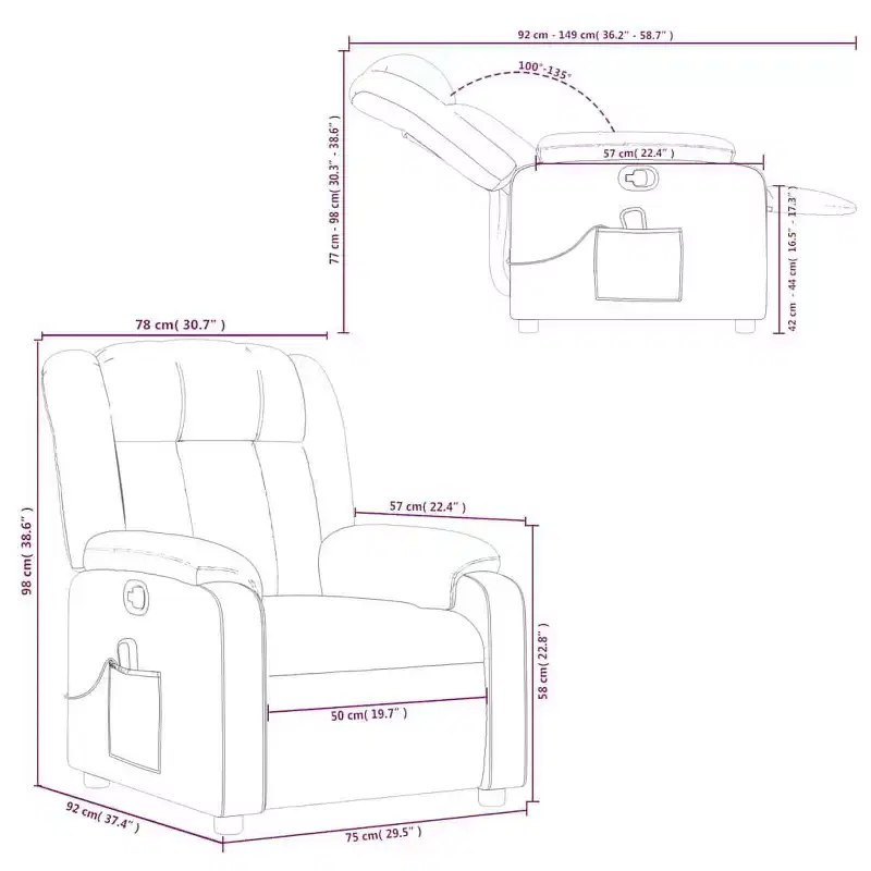 Massage Recliner Chair with Vibration & Adjustable Footrest