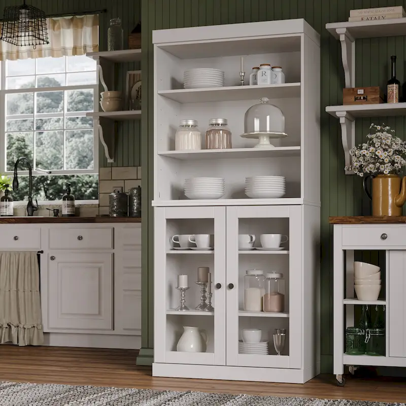 100% Solid Wood 32 Kitchen Pantry Cabinet with 2 Doors by Palace Imports