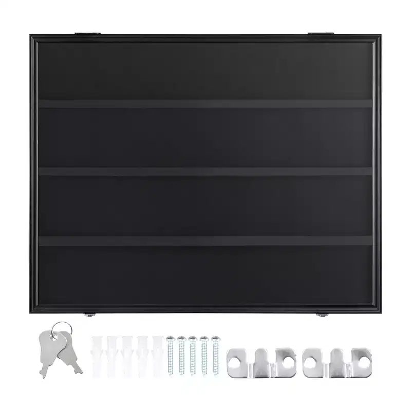 36 Graded Sports Card Display Case, 30.5x24.3x2.1 in, Baseball Card Display Frame with 98% UV Protection Clear View PC Glass, Black