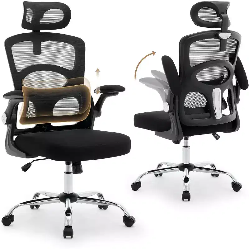 Ergonomic Office Chair High Back Mesh Computer Chair with Adjustable Headrest, Swivel Rolling Desk Chair for Home Office and Gaming Room