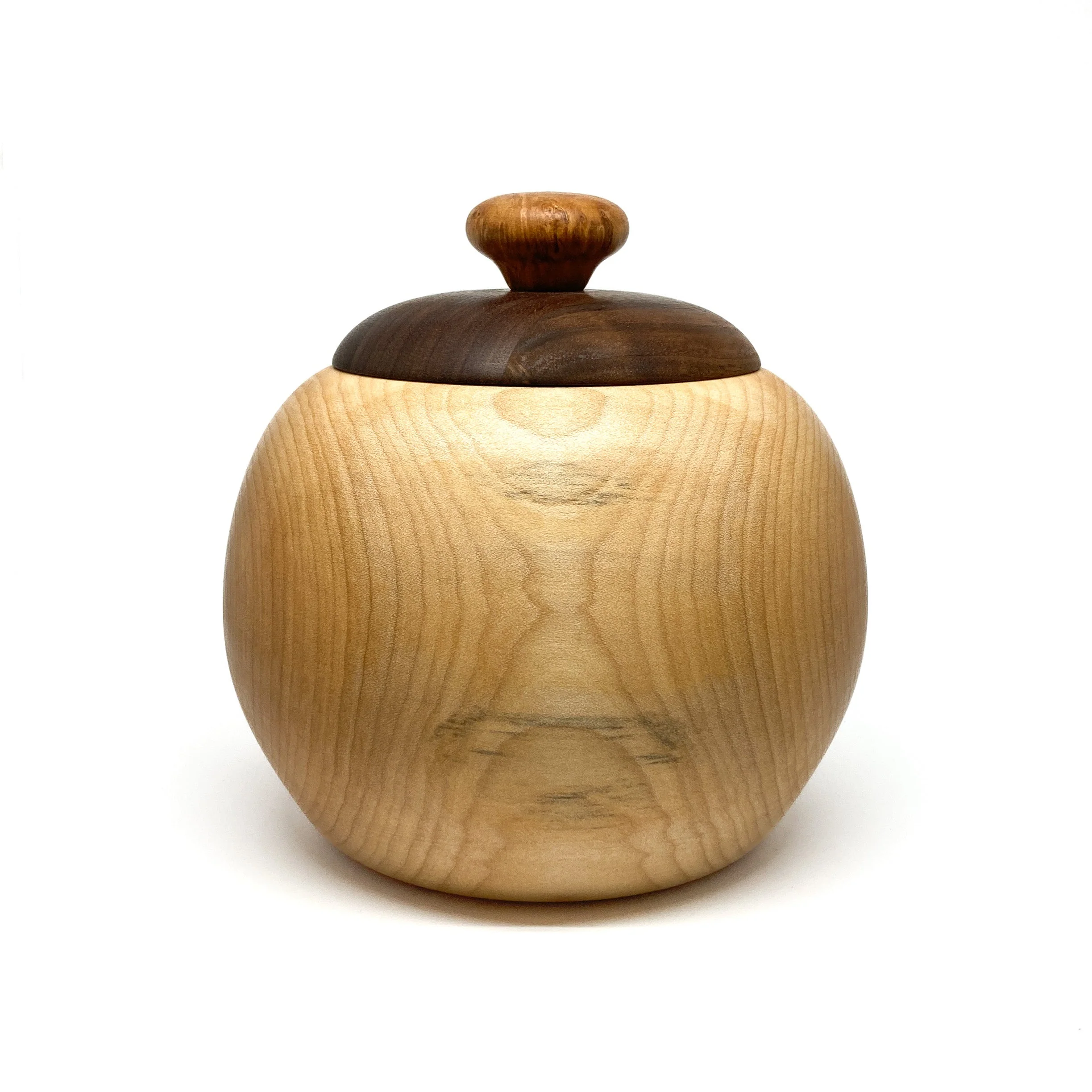 Lidded Maple Bowl With Black Walnut Lid
