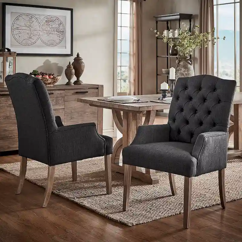 Benchwright Premium Tufted Dining Arm Chair by iNSPIRE Q Artisan