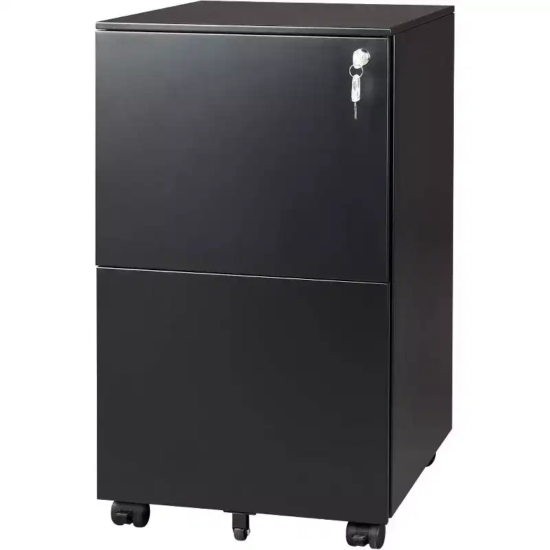 2-Drawer Cabinet with Lock, Commercial Vertical Cabinet for Home Desk Storage