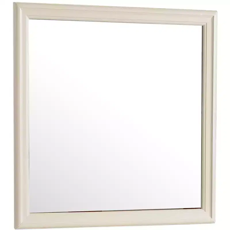 Passion Furniture 38 in. x 38 in. Classic Square Wood Framed Dresser Mirror
