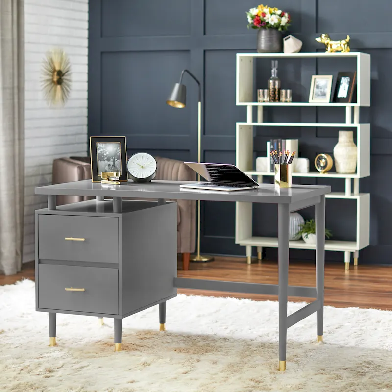2-Drawer Mid-Century Modern Desk