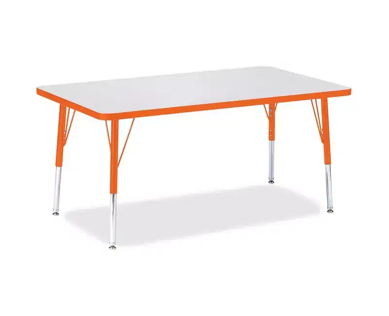 Jonti-Craft Berries Elementary Height Color Edge Rectangle Table (30 x 48) in Orange