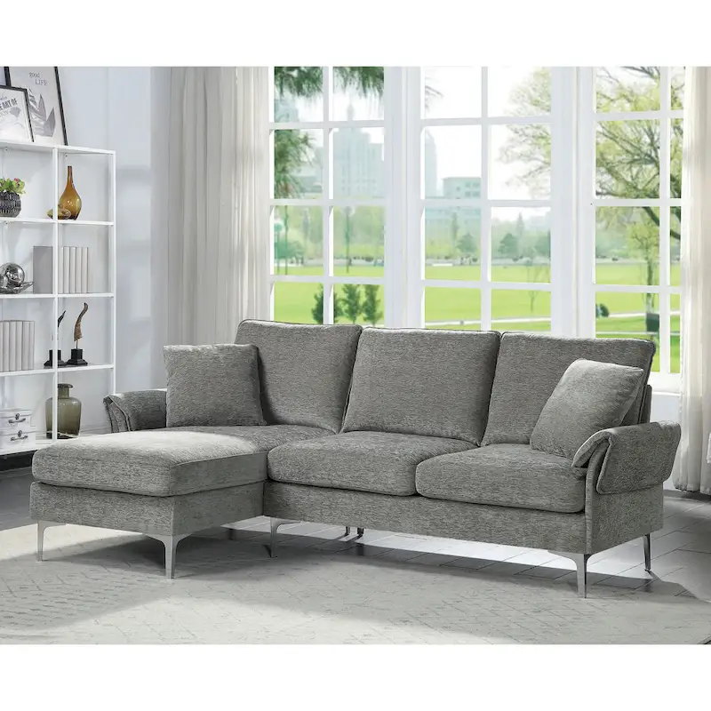 Contemporary Chenille Padded Sectional