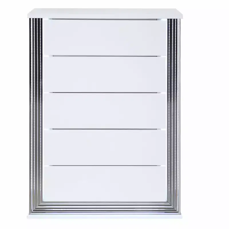 HomeStock 19.92 in.H MDF Vertical Dressers with 3 - Drawers in White Finish