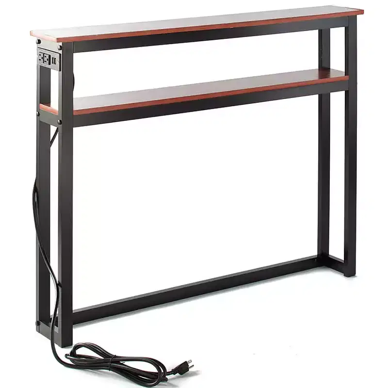 The Lakeside Collection Slim Sofa Table with USB Plug Ports and Power Outlets for Indoors