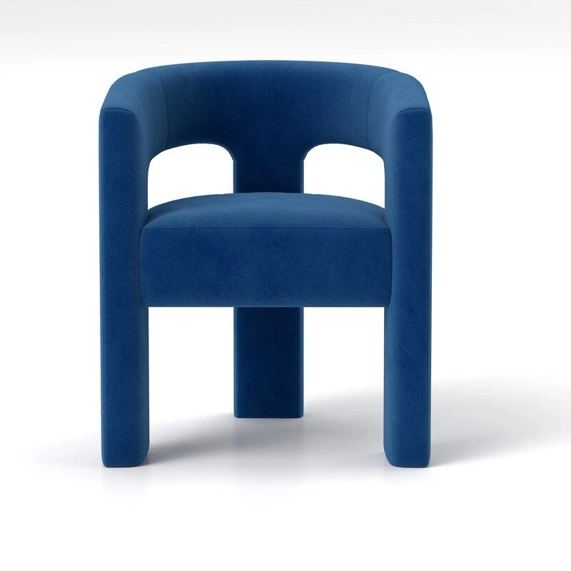 SEYNAR Modern Glam Velvet Upholstered Dining Chair, Open-Back Accent Chair Set of 4