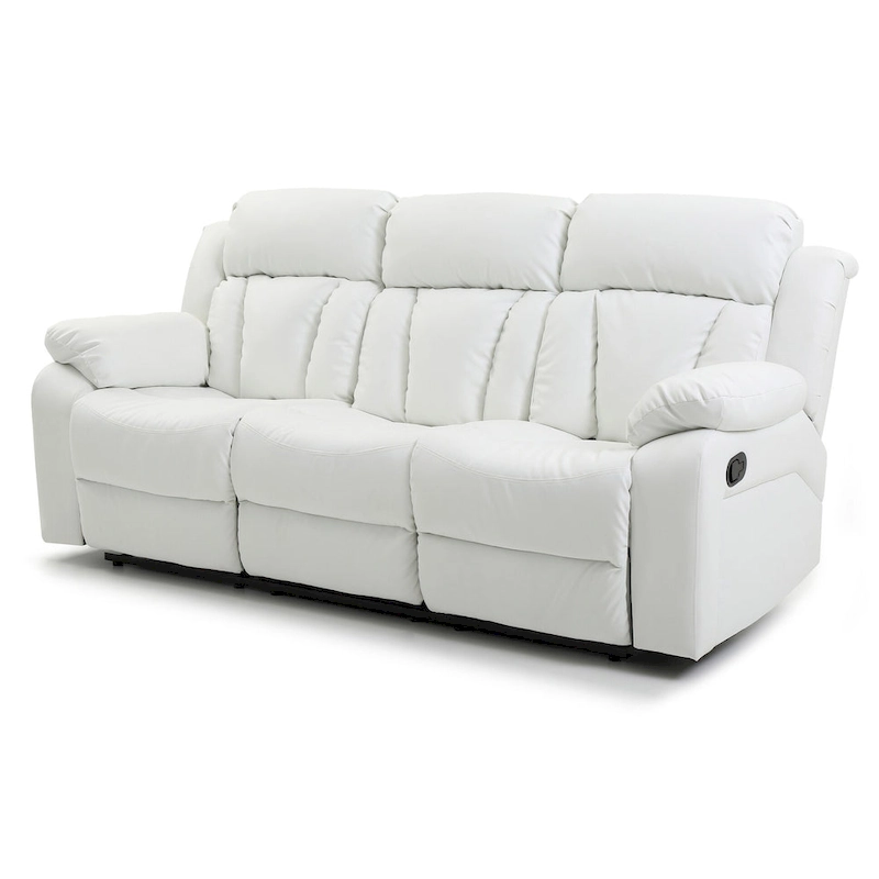 Daria 85 in. W Flared Arm Faux Leather Straight Reclining Sofa - 37L x 85W x 41H
