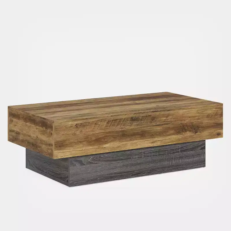 55-Inch Farmhouse Wood Coffee Table for Living Room, Office Reception Area