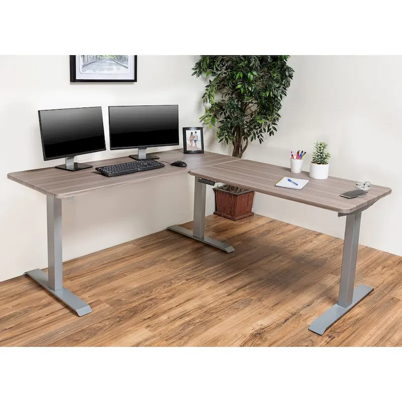 BRODAN Electric Standing Desk, Adjustable Height Office Desk, L Shape
