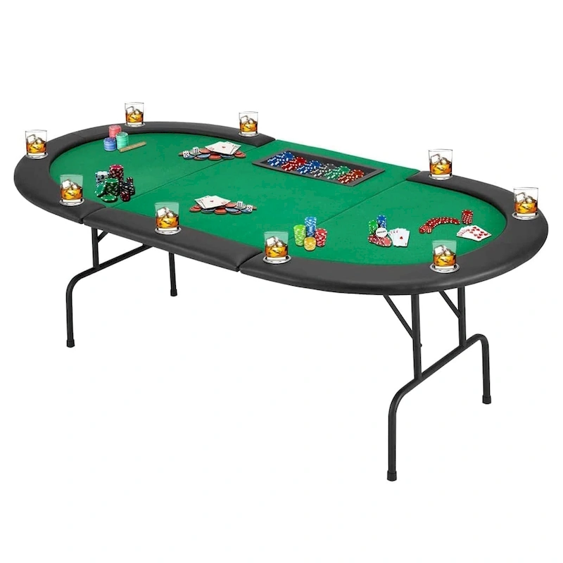 AVAWING 9 Players Game Poker Table Casino Leisure