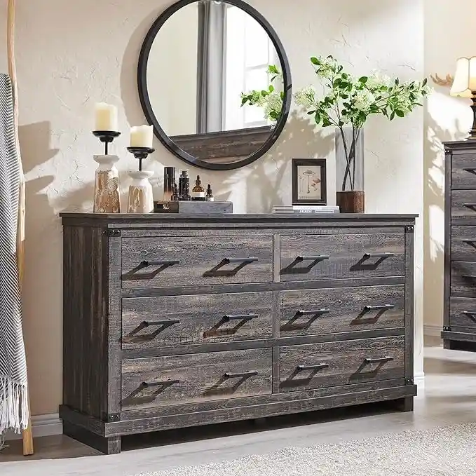 6-Drawer Dresser with Wood Chest Storage