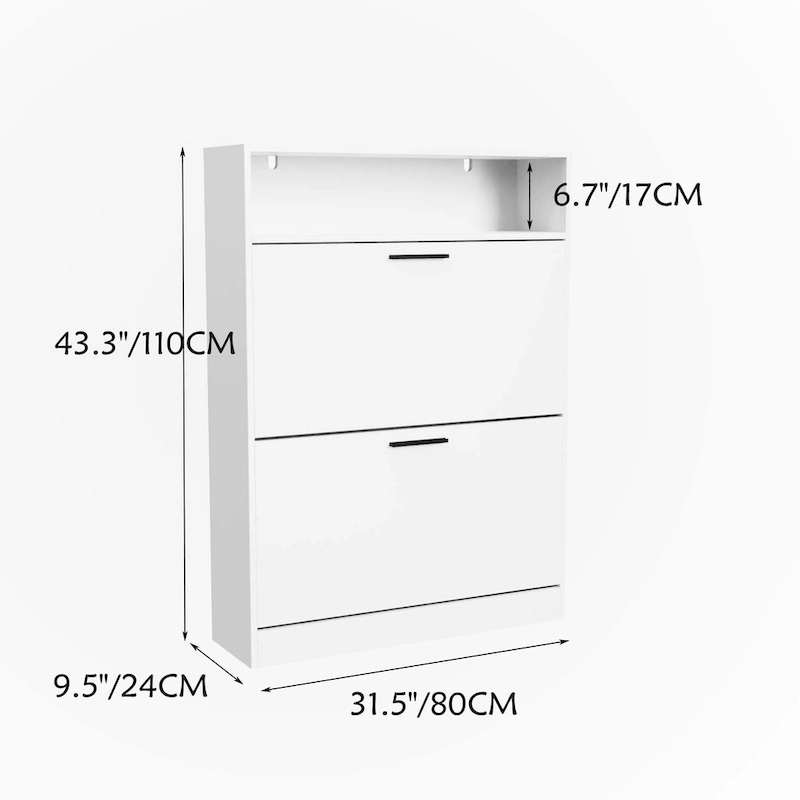 Shoe Storage Cabinet with 2 Flip Drawers