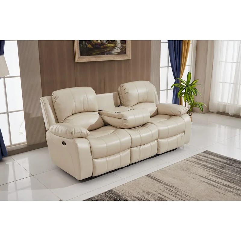 Betsy Furniture 3 Piece Bonded Leather Power Reclining Living Room Set, Sofa, Loveseat and Chair