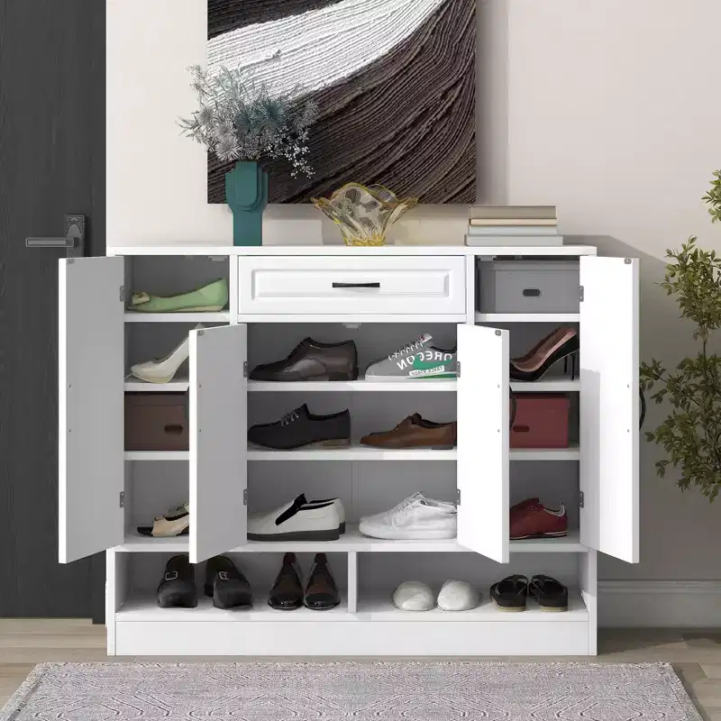 Sleek and Modern Shoe Cabinet With Adjustable Shelves - ModernLuxe