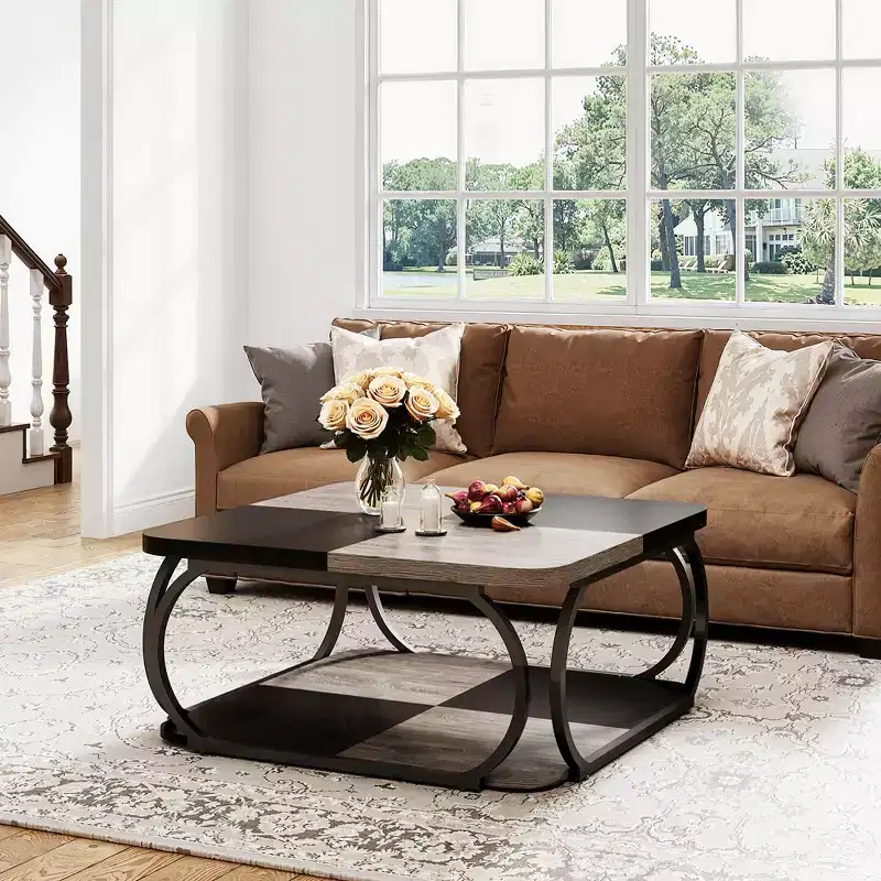 MAYEERTY 39 Versatile Square Coffee Table Smooth Surface Easy to Clean for Living Room