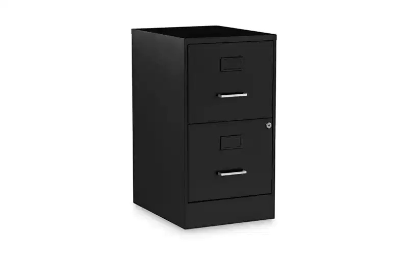 Soho Vertical File Cabinet, 2 Drawers: File/File, Letter, Black, 14 x 18 x 24.1