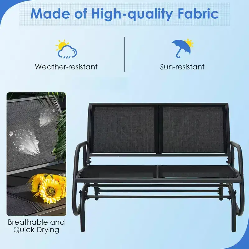Costway Patio Swing Glider Bench Loveseat Rocking Chair Backyard Poolside