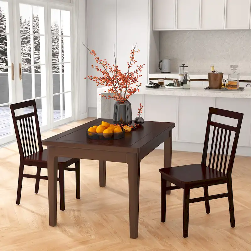Costway Farmhouse Dining Chair Set of 2/4 Armless Wooden Chair with