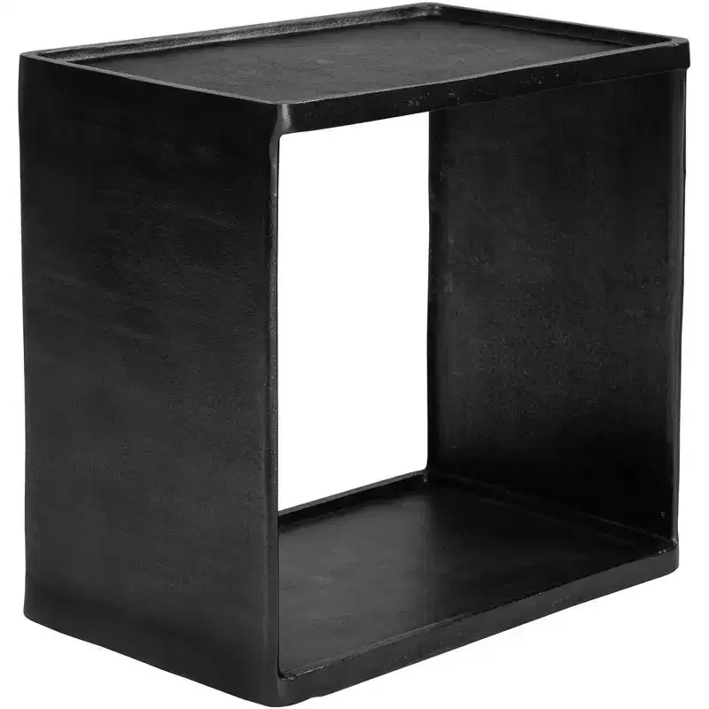 Industrial Antique Nickel Accent Side End Table 20x12 with Storage - Black