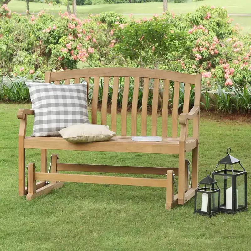 Sonoma Lane Gresham Teak Glider Bench - Weather-Resistant, 2-Seater Patio Furniture
