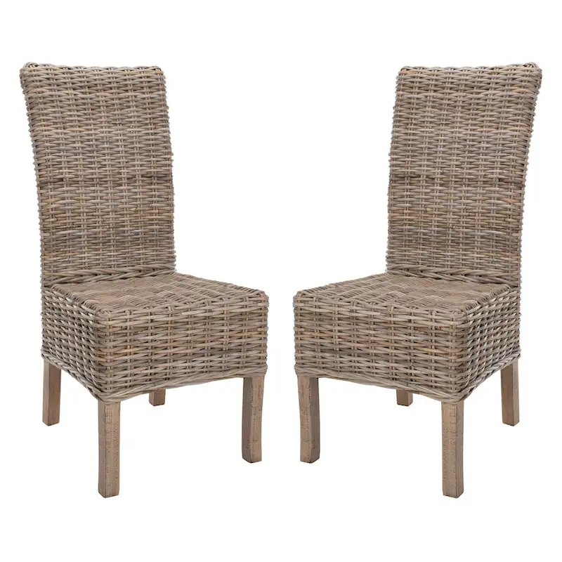 SAFAVIEH Sherryl Unfinished Natural Wicker Dining Chair (Set of 2) - 18.5 x 22.8 x 42.1 - 19Wx23Dx42H