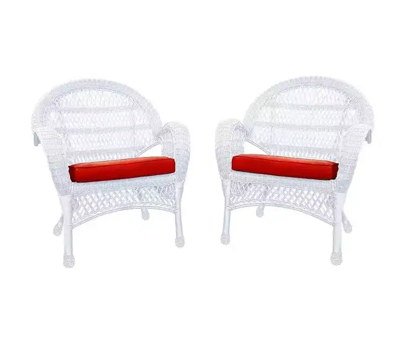 HomeStock White Wicker Chair - Set of 4