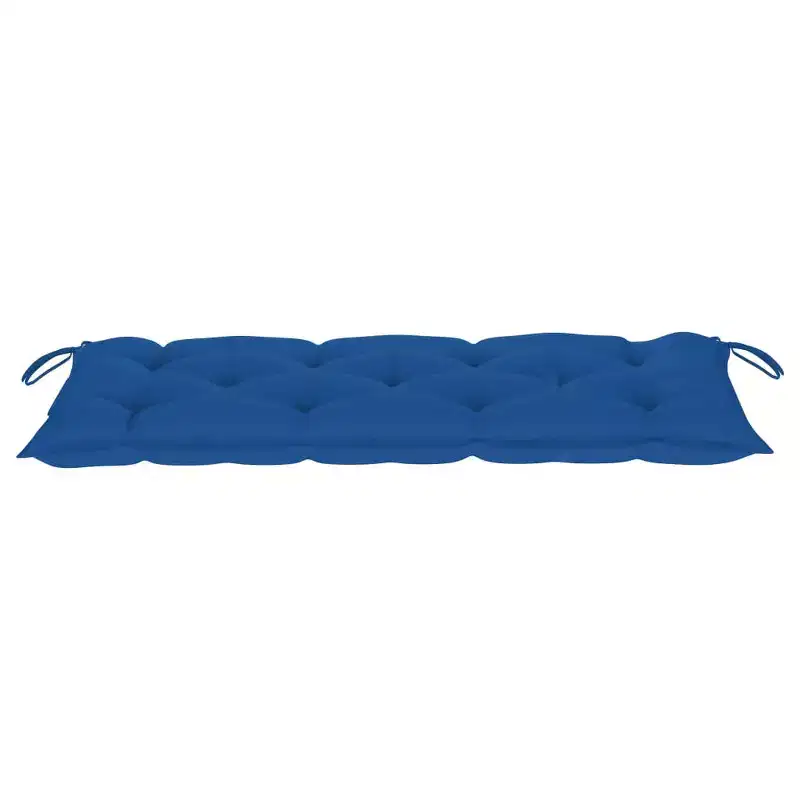 Garden Bench Acacia Wood, Blue Cushion