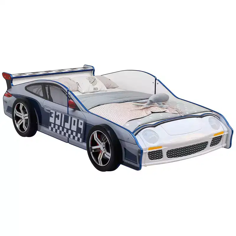 GDFStudio Rhea Modern Twin Size Car Bed with LED Light