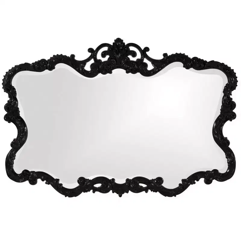 Howard Elliott 40x30 Rectangular Iron Framed Wall Mirror with Mottled Silver Finish