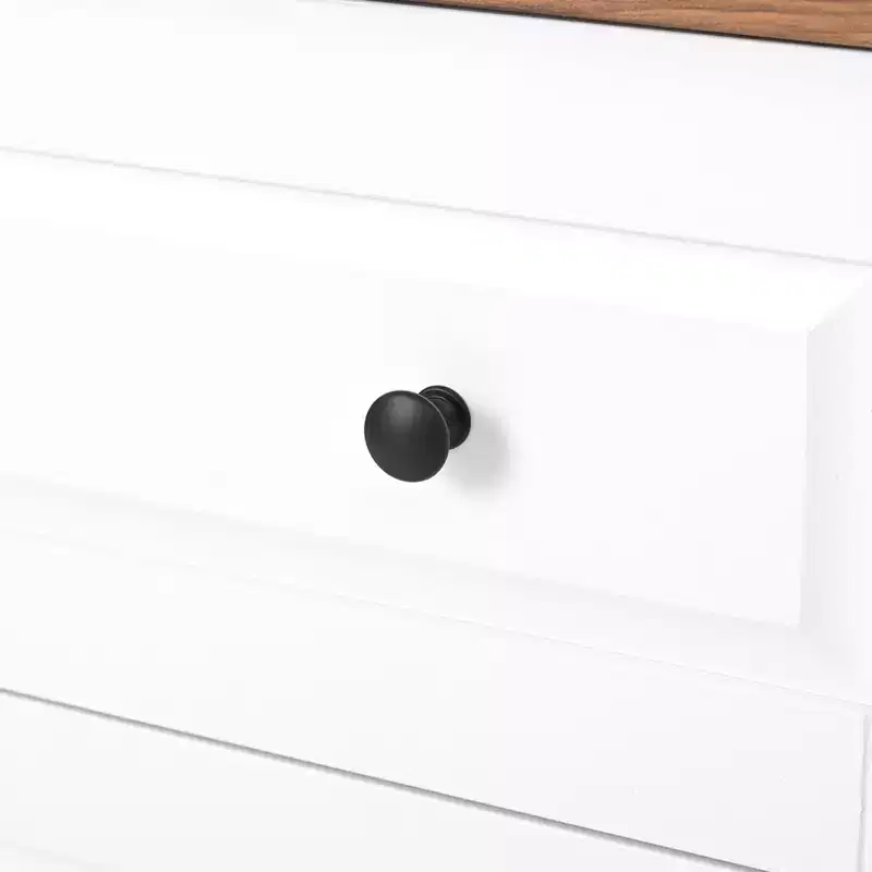 White Storage Chest, 4 Drawers with Brushed Handles